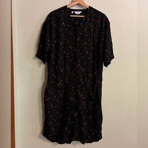 Bridge & Burn Black Patterned Loose Dress Pockets XL